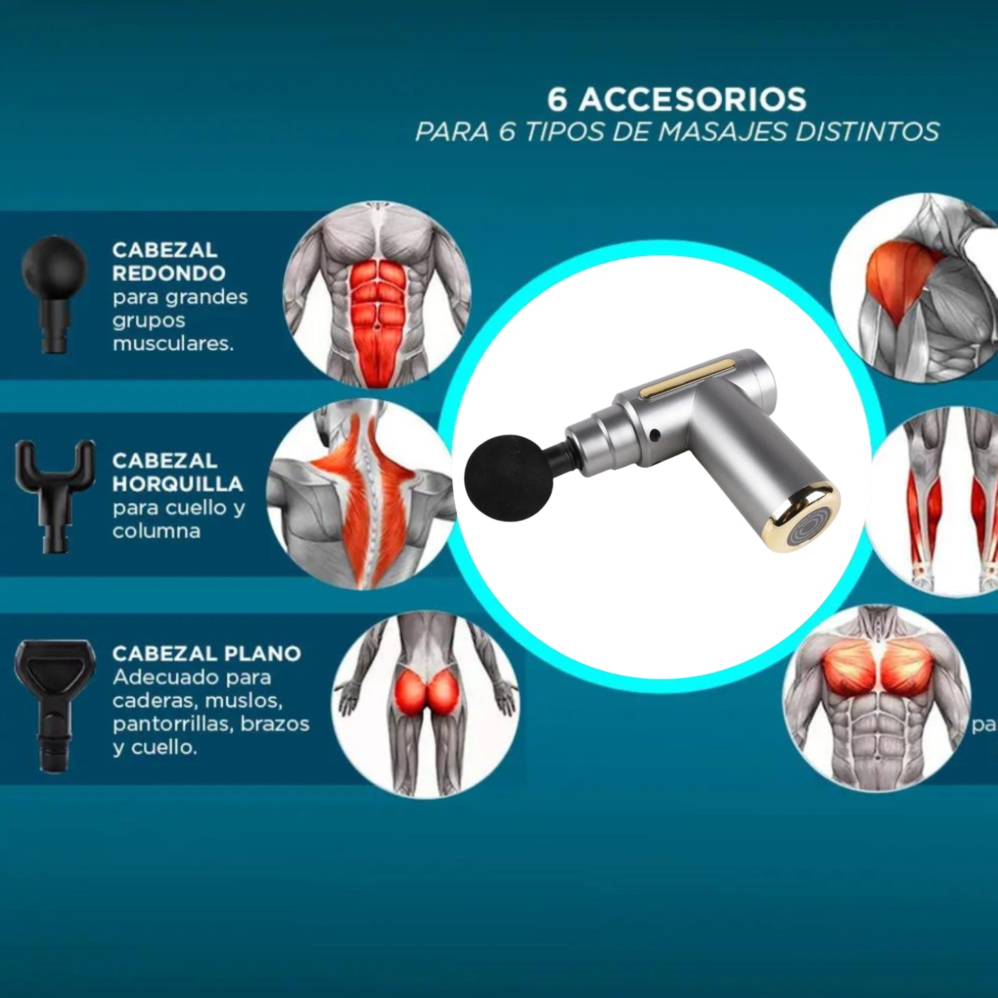 MuscleGun®-Masajeador 4 en 1 + ENVÍO GRATIS