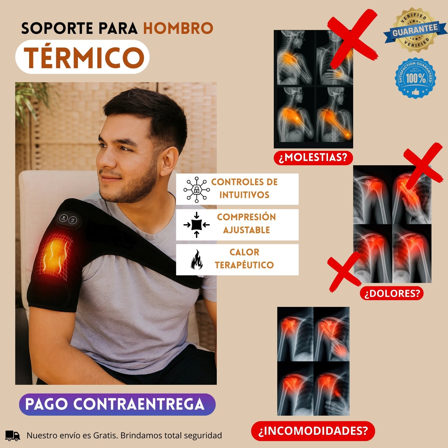 Hombrera Térmica en 2 Botones + Envío Gratis