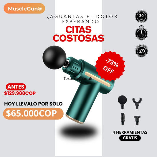 MuscleGun®-Masajeador 4 en 1 + ENVÍO GRATIS